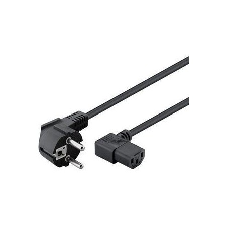 Goobay 2 Meter Power Cable 0.75mm² Right Angle - Durable & Versatile Black Cable